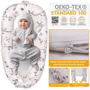 Mamibaby Baby Lounger,100% Soft Breathable, Portable Canvas Newborn Lounger